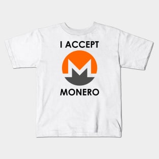 I accept Monero Kids T-Shirt